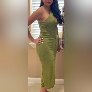 Elegant Olive Green Dress